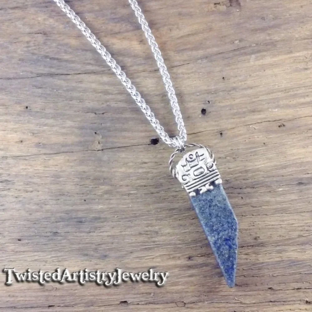 Lapis Lazuli Tribal Shard Pendant Necklace - Picture 3 of 6